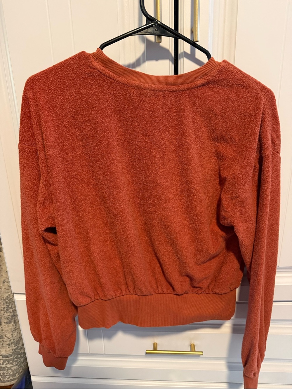 Universal Thread Rust Orange Textured Pullover Sweatshirt - Picture 3 of 3